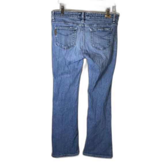 Paige Hollywood Hills Blue Light-Med Wash Lower Rise Flared Bootcut Jeans Sz 31 - Picture 6 of 14